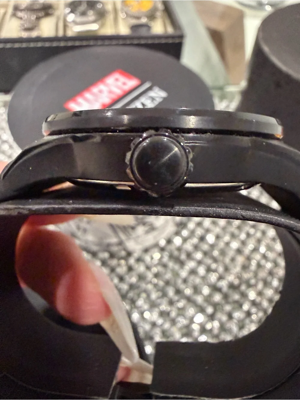 Citizen Men's Black and Olive Green Nylon-Trim Strap Watch